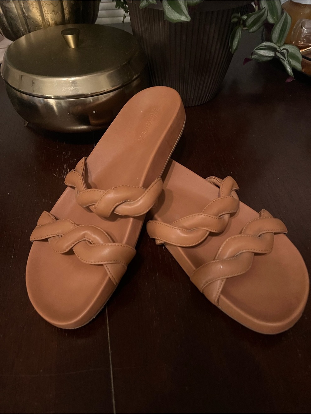 Madewell-Women’s Braided Strap Slide Sandals - Tan